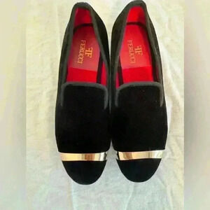 Ferucci black slipper loafers size 8